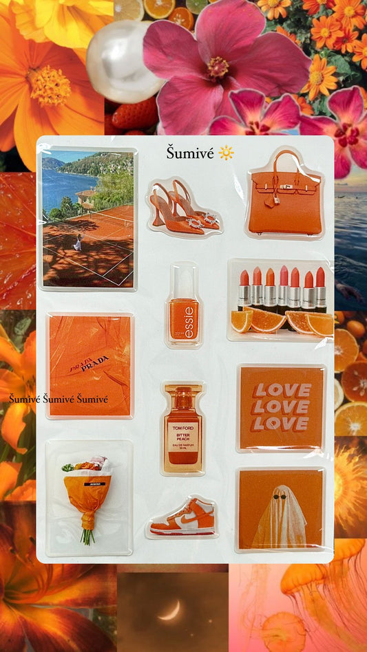 3D ORANGE STICKERS 🍊