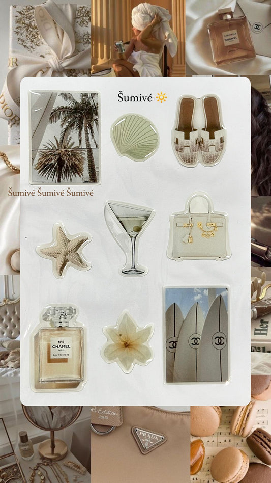 3D WHITE STICKERS 🐚