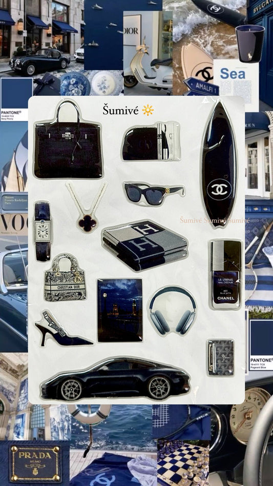 3D BLUE STICKERS 🫐