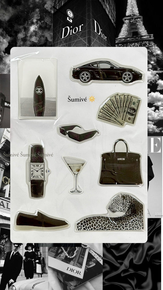 3D BLACK STICKERS 🐾